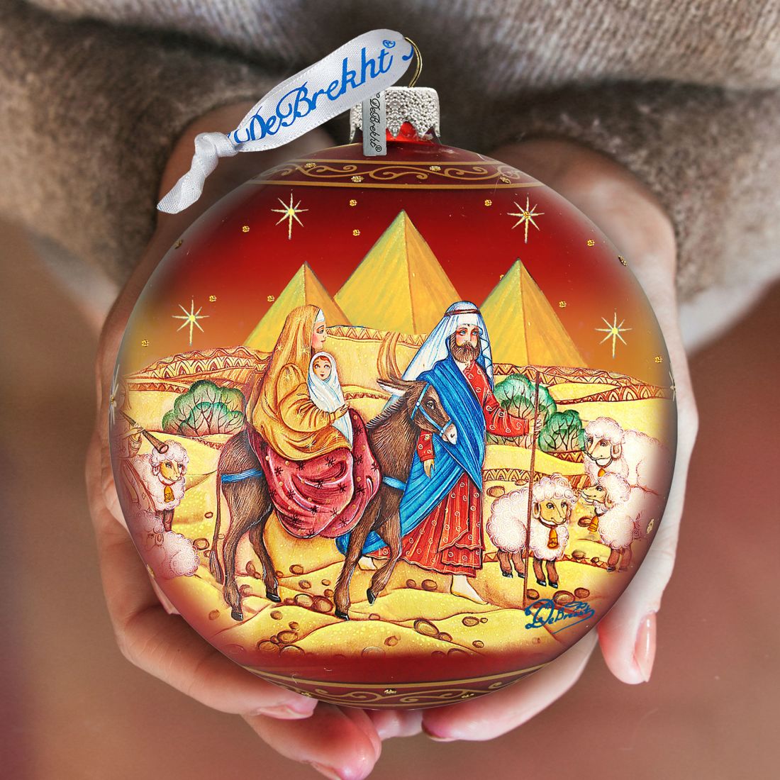 Journey to Bethlehem Glass Ornament Limited Edition by G. DeBrekht - Nativity Holiday Decor - 73878
