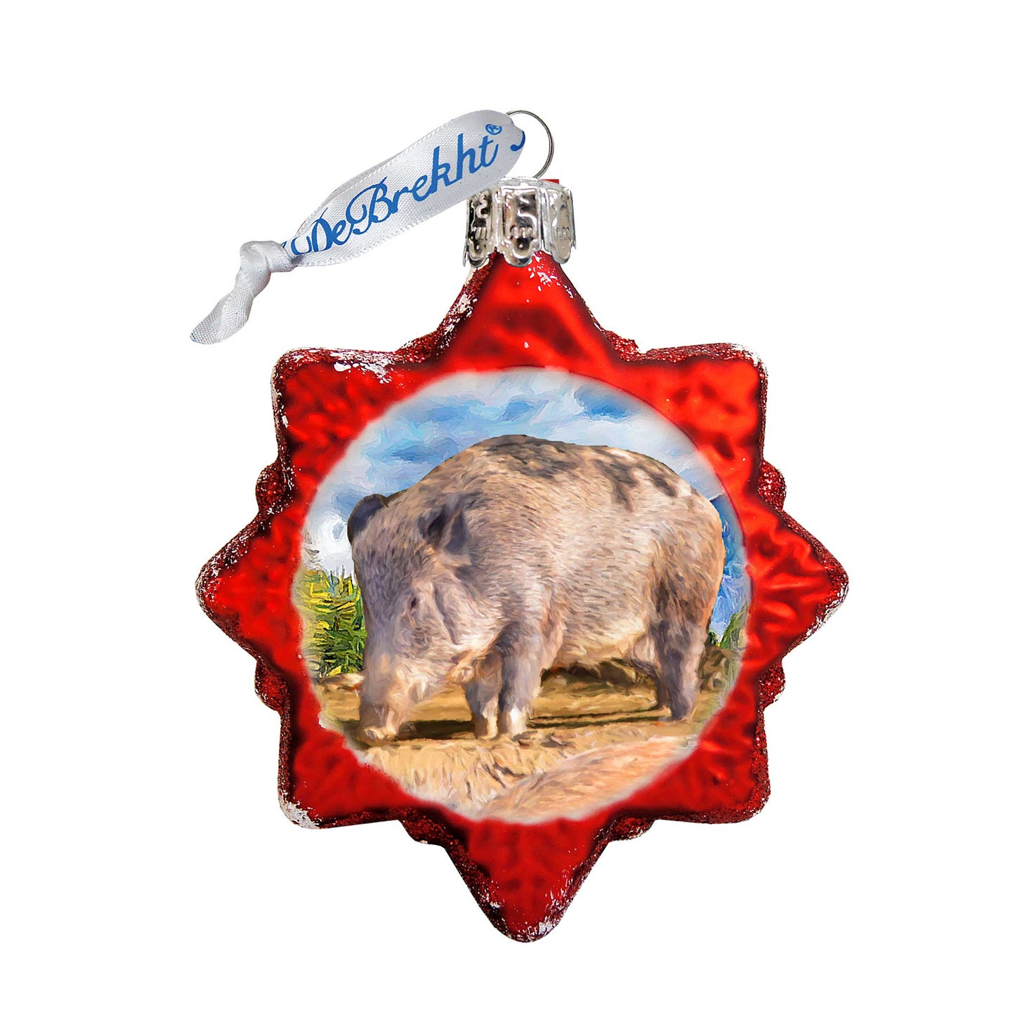 Wild Boar Mercury Glass Ornament by G. DeBrekht - Wildlife Holiday Decor - 775489