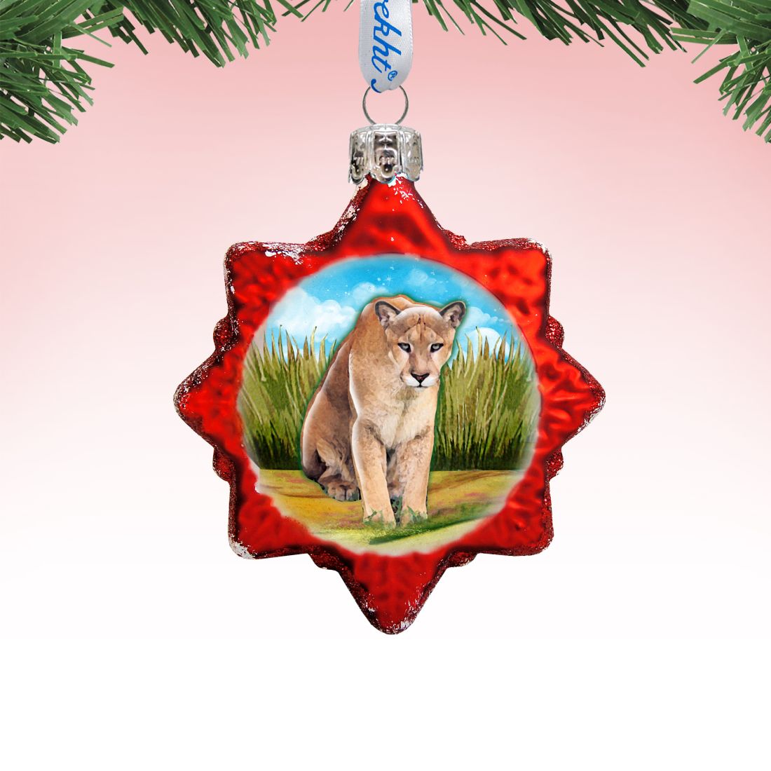 Lion Safari Mercury Glass Ornament by G. DeBrekht - Wildlife Holiday Decor - 771044