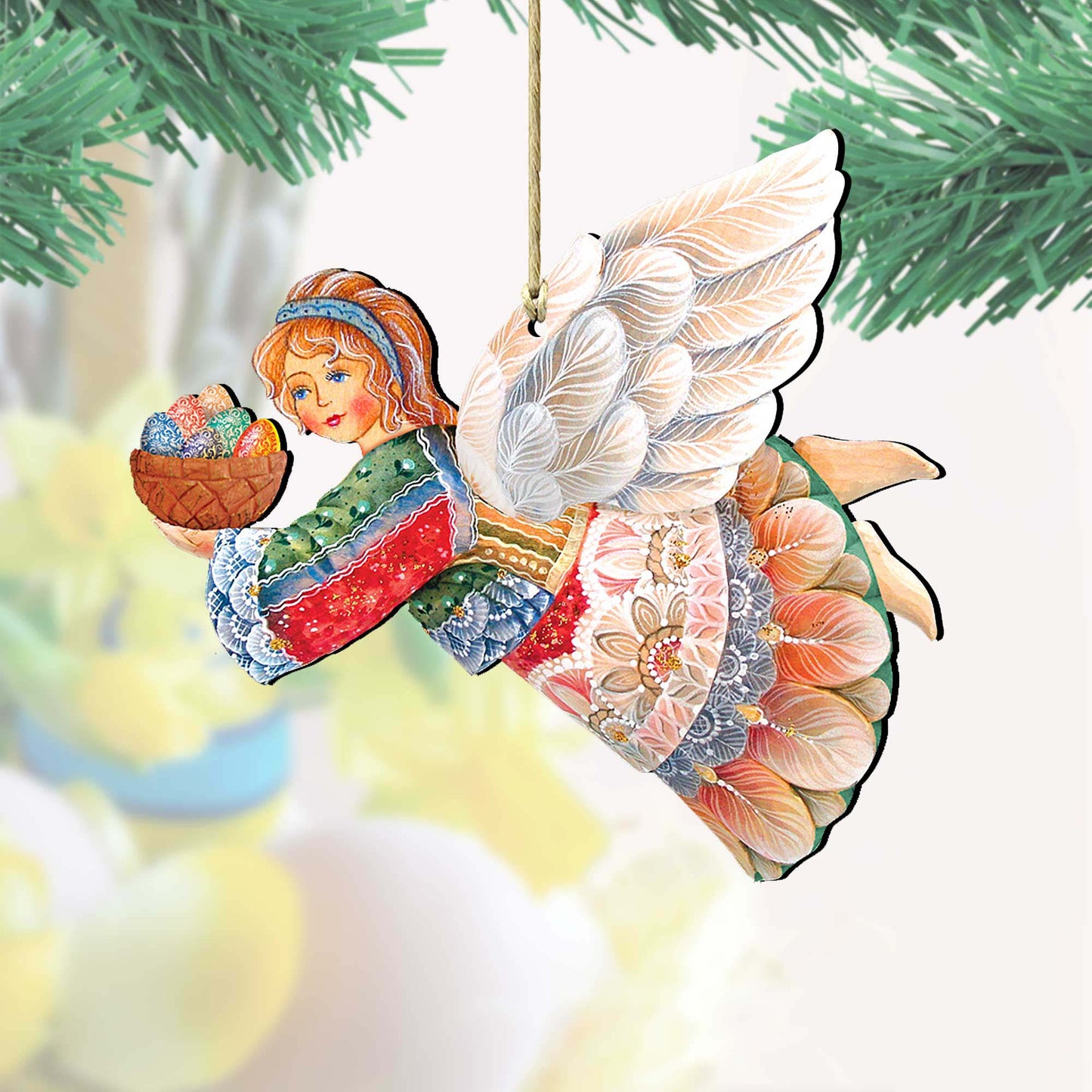 Flying Easter Angel Wooden Ornaments by G. DeBrekht - Easter Spring Decor - 8154154
