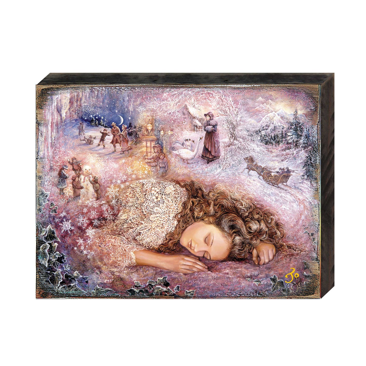 Winter Dream Fantasy Wooden Wall Art by Josephine Wall - Fantasy Decor - 852147-JW