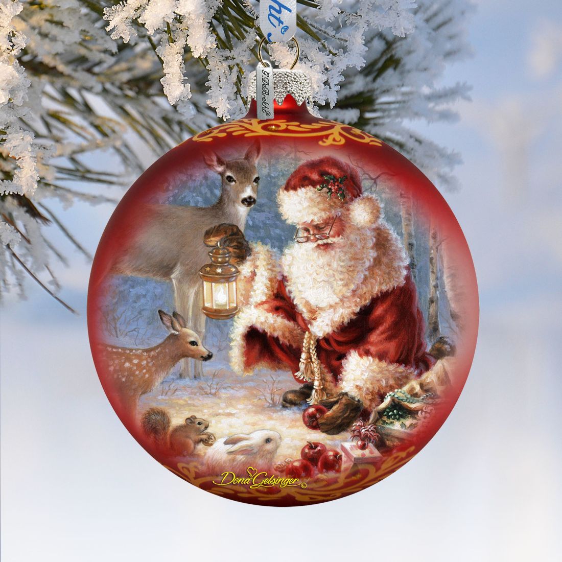 Abundance of Joy Glass Ornament Limited Edition by D Gelsinger - Christmas Santa Snowman Decor - 73890-0104