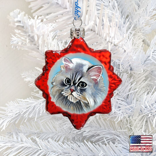 Long Haired Family Kitten Glass Ornament by G. DeBrekht - Pets Dog and Cats Decor - 774018
