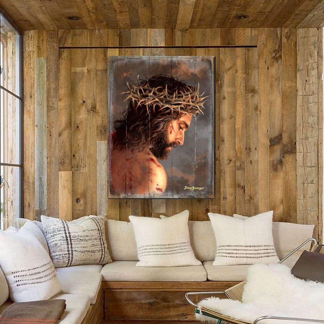 Solemn Night Jesus Wooden Wall Art by D. Gelsinger - Easter Spring Decor - 95668B-DG