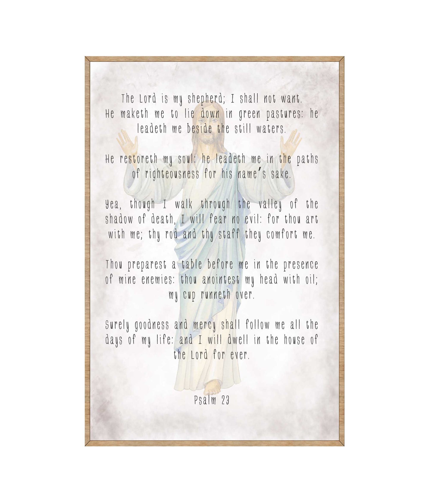 The Lord Is My Shepherd - Wooden Kitchen Blessing - PSALM 23 - Contemporary Decor - Religious Wall Art - Nursery Wall Art - 310334