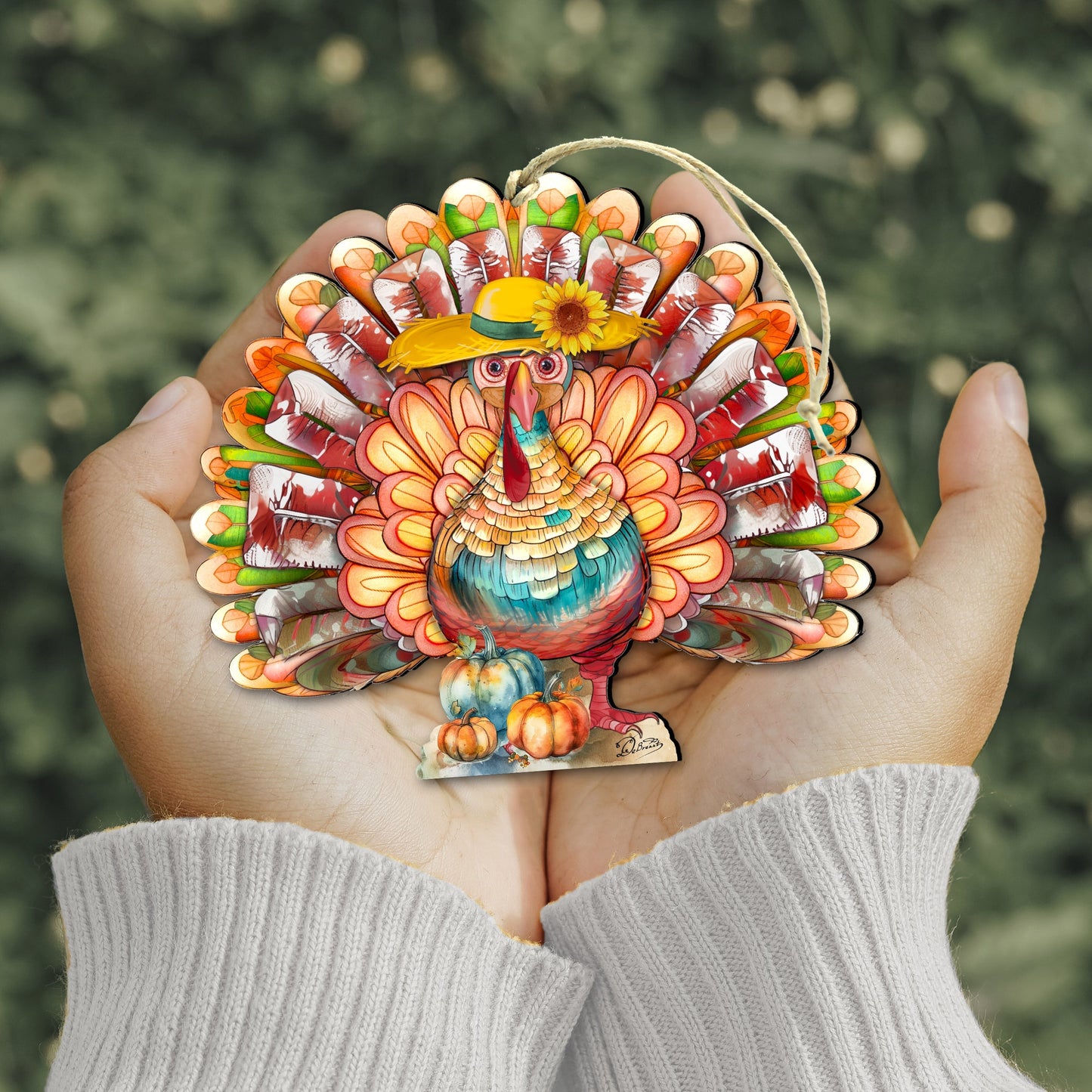 Thanksgiving Turkey Wooden Ornaments by G. DeBrekht Thanksgiving Decor - 8611055