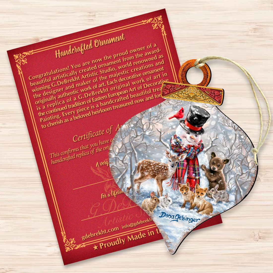 Forest Friends Wooden Ornaments by Gelsinger - Christmas Santa Snowman Decor - 8031155-DG