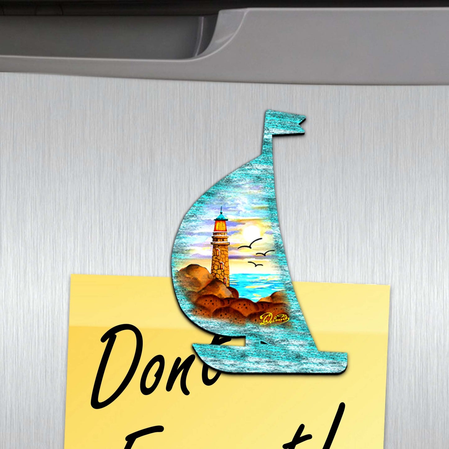 Nautical Decorative Wooden Magnets Set of 6 by G. Debrekht - Coastal Decor - 8090061G-S6