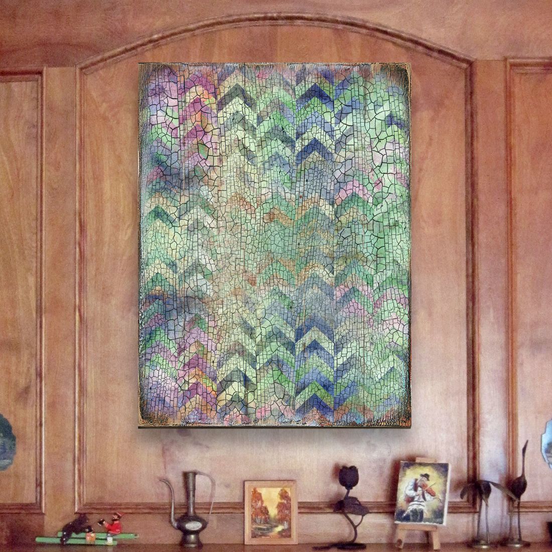 Graphic Rustic Wooden Wall Art by G. DeBrekht - Floral Ornamental Decor - 95002B