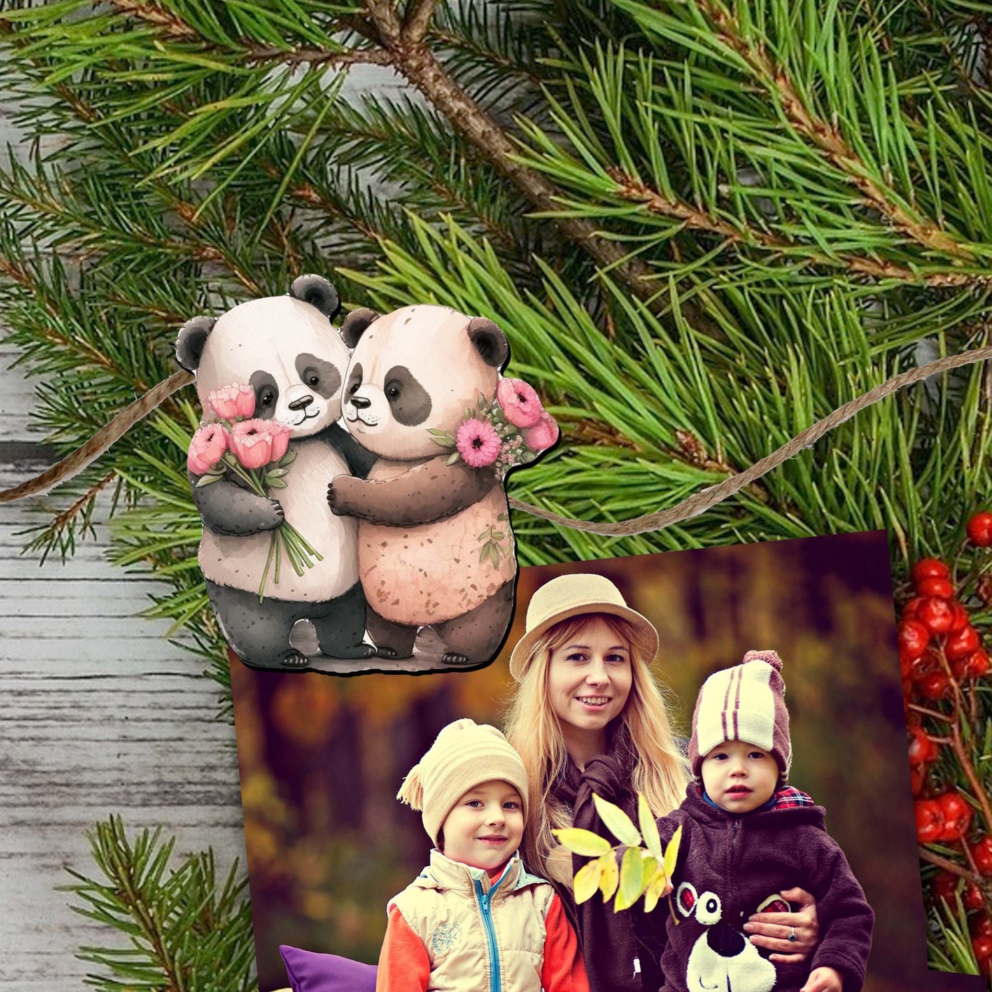 Forest Animals Decorative Wooden Clip-on Ornaments Set of 6 by G. Debrekht - Christmas Decor - 8090021C-S6