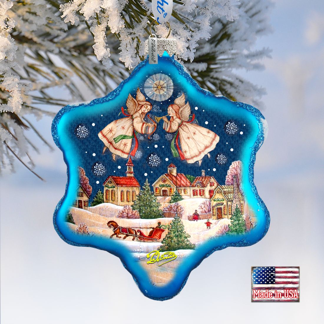 Peaceful City Glass Ornament by G. DeBrekht - Christmas Decor - 754-086