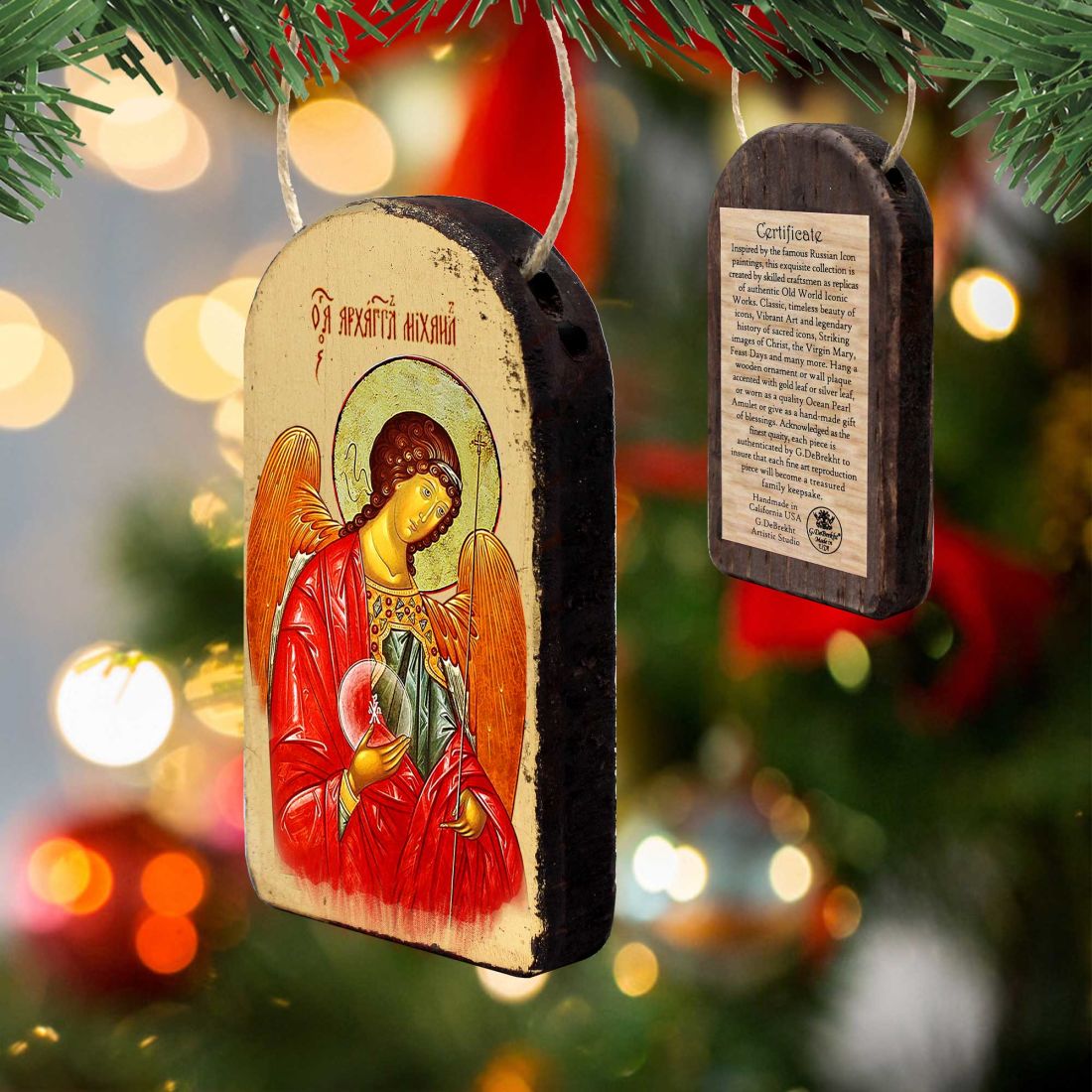 Saint Michael Religious Orthodox Sacred Icon Ornament - Inspirational Icon Decor - 87027