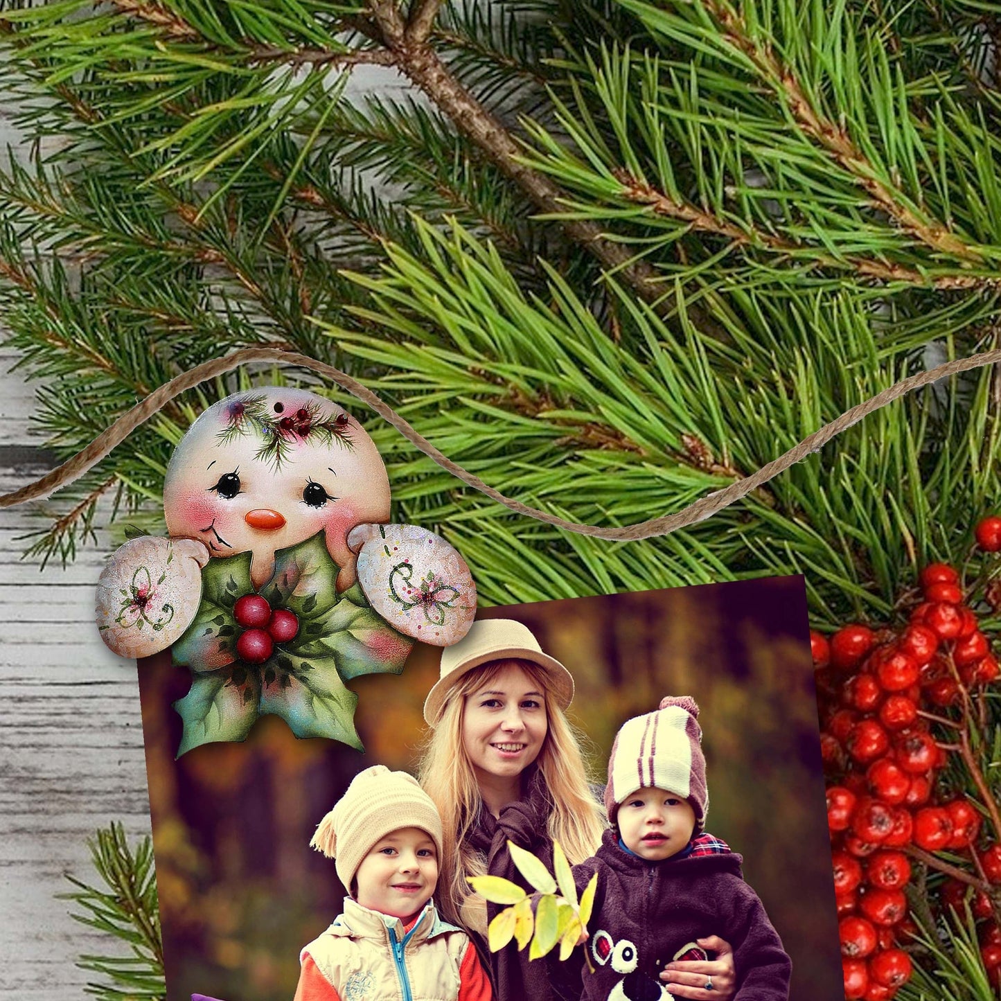 Giggles and Gifts Decorative Wooden Clip-on Ornaments Set of 6 by Jamie Mills-Price - Christmas Decor - 8090048C-MP-S6