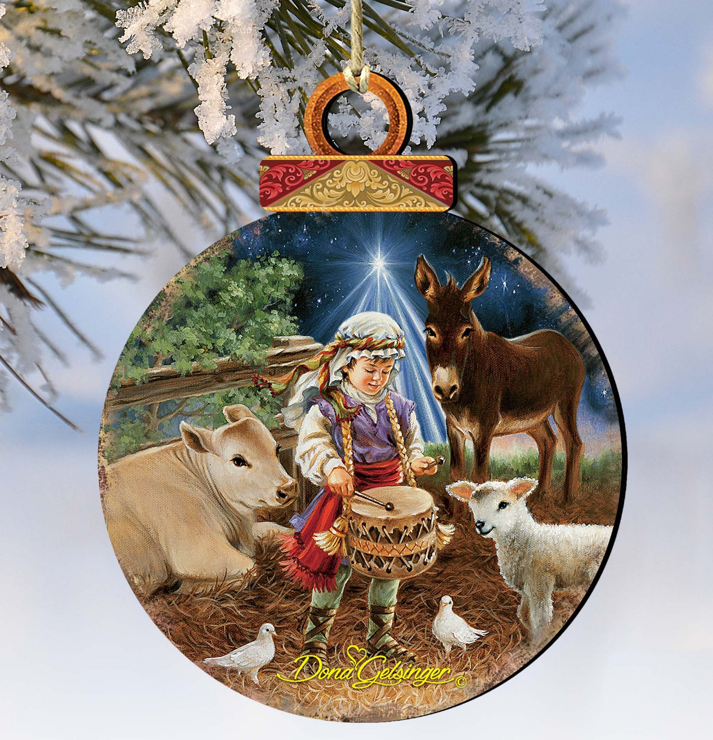 Little Drummer Boy Wooden Ornaments by Gelsinger - Nativity Holiday Decor - 8021151-9720