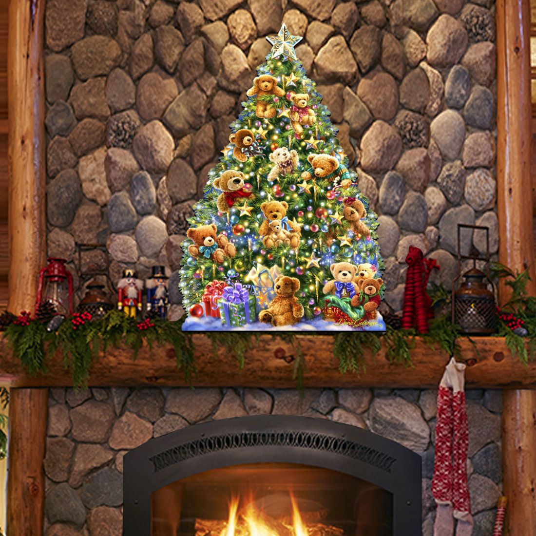 Teddy Bear Tree Holiday Door Decor by D. Gelsinger - Christmas Decor - 8461019H-1101