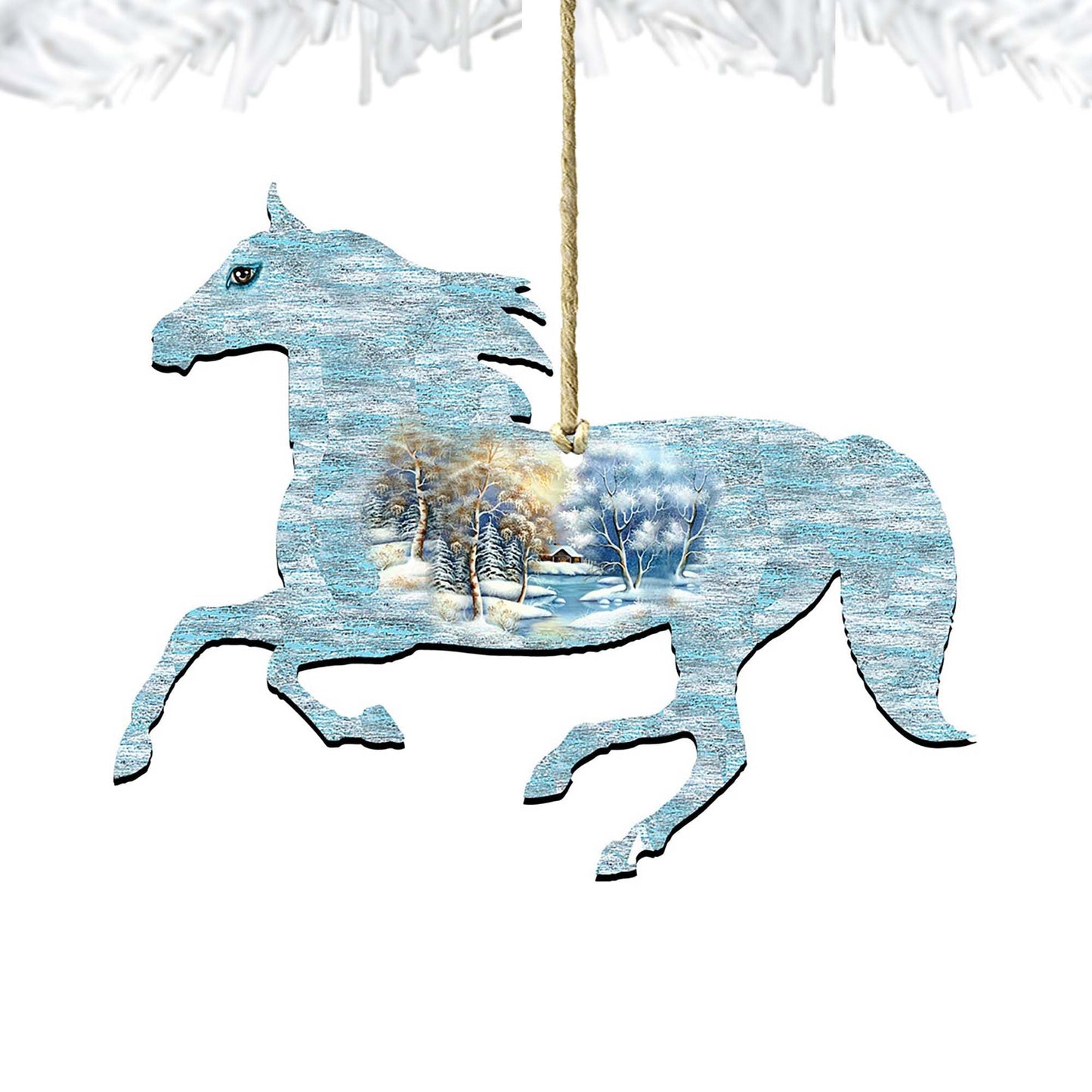 Running Horse Wooden Ornaments by G. DeBrekht - Wildlife Holiday Decor - 8198152