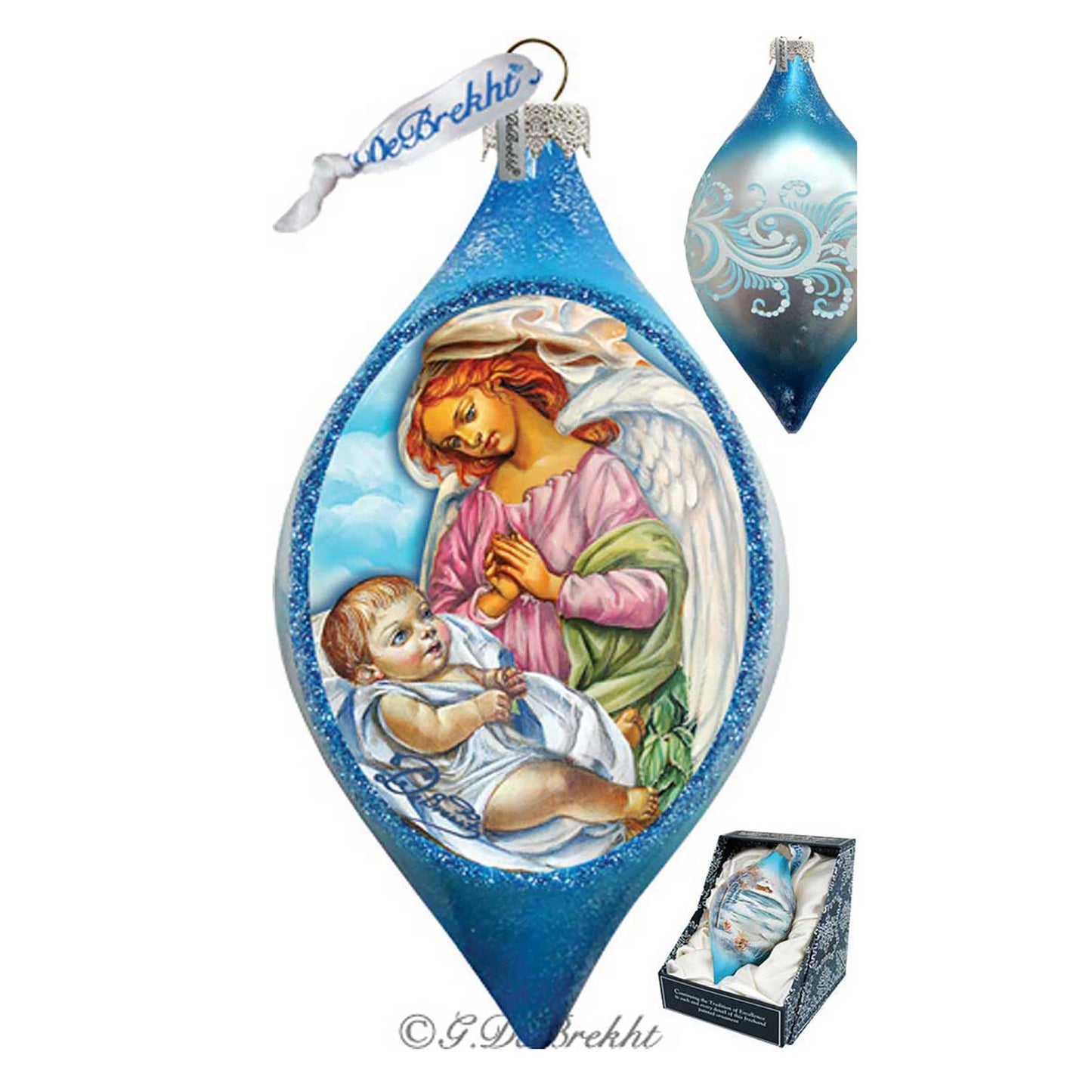 Angelic Touch Drop Glass Ornament by G. DeBrekht - Nativity Holiday Decor - 757-022
