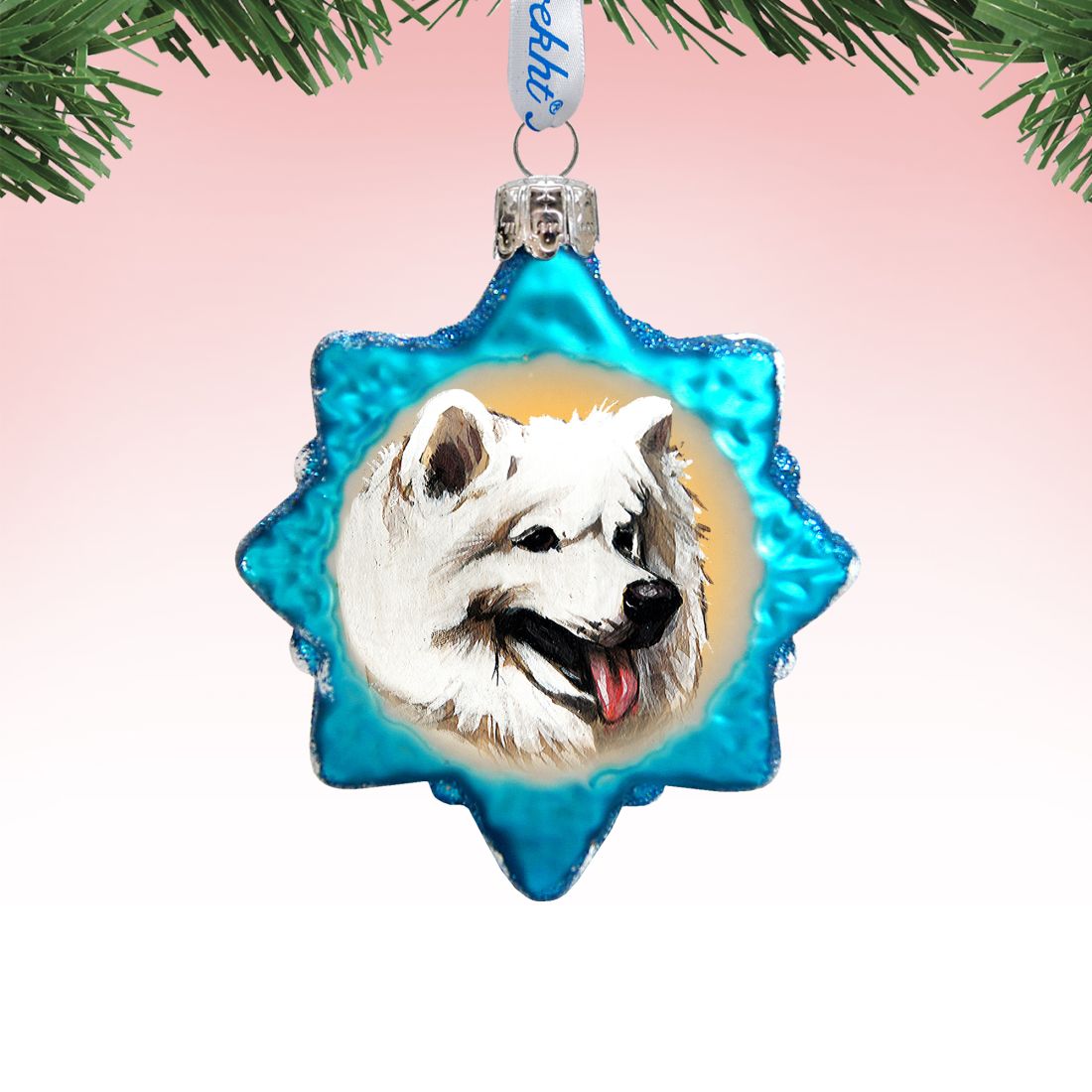 White Husky Mercury Glass Ornament by G. DeBrekht - Pets Dog and Cats Decor - 774017