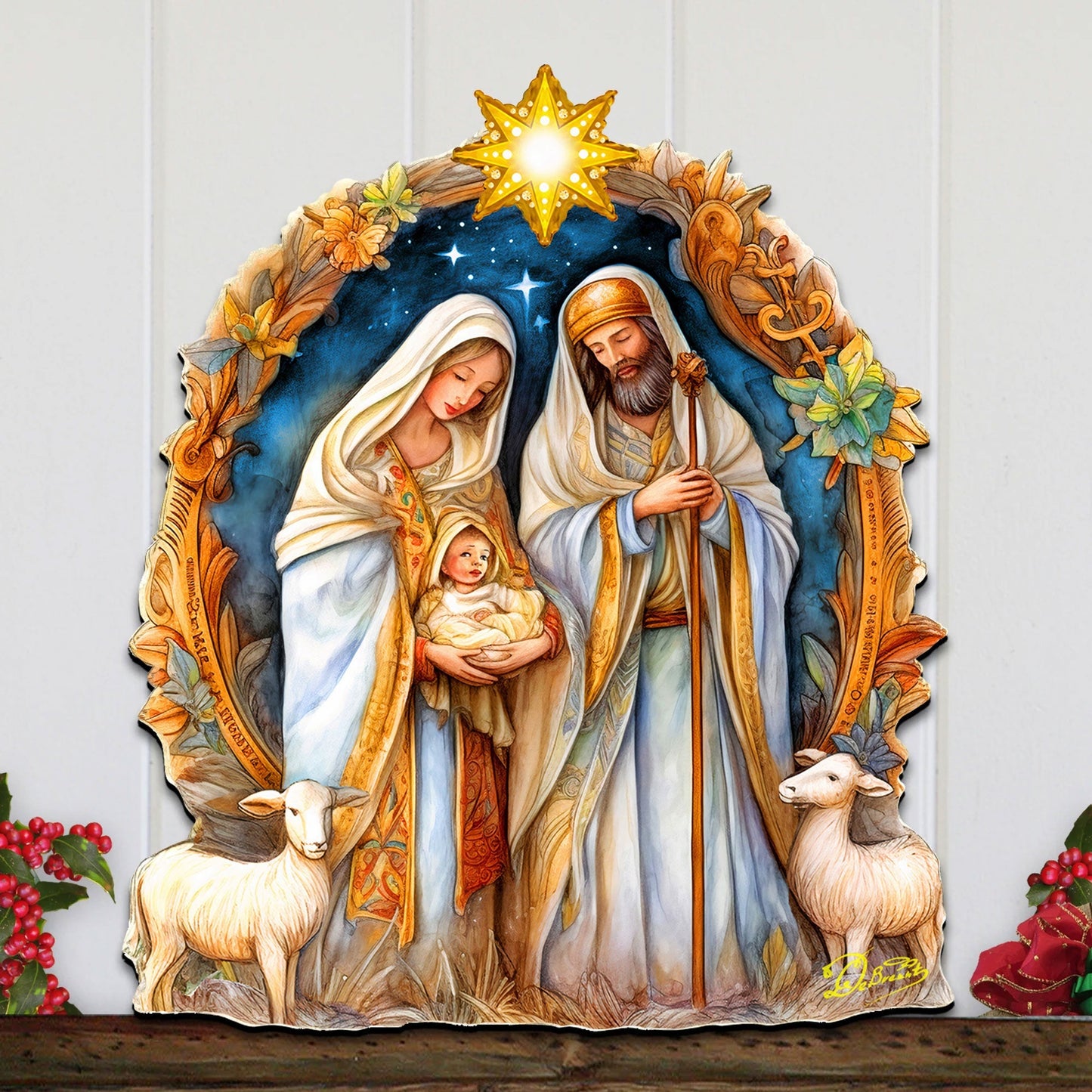 Nostalgic Nativity Scene Holiday Door Decor by G. Debrekht - Nativity Holiday Decor - 8611074H