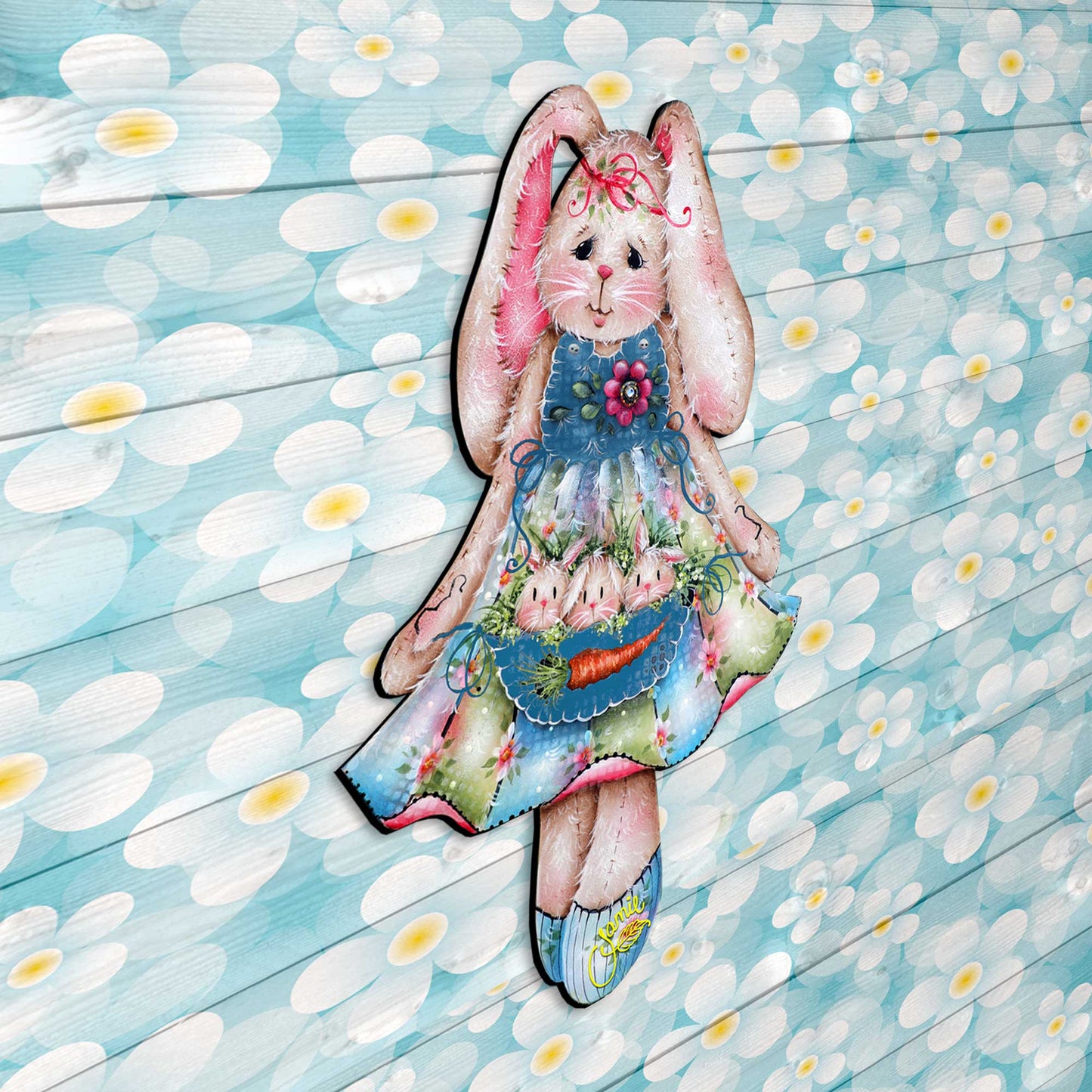 Pocketful of Bunnies Easter Door Decor by Jamie Mills-Price - Easter Spring Decor - 8457705H-MP