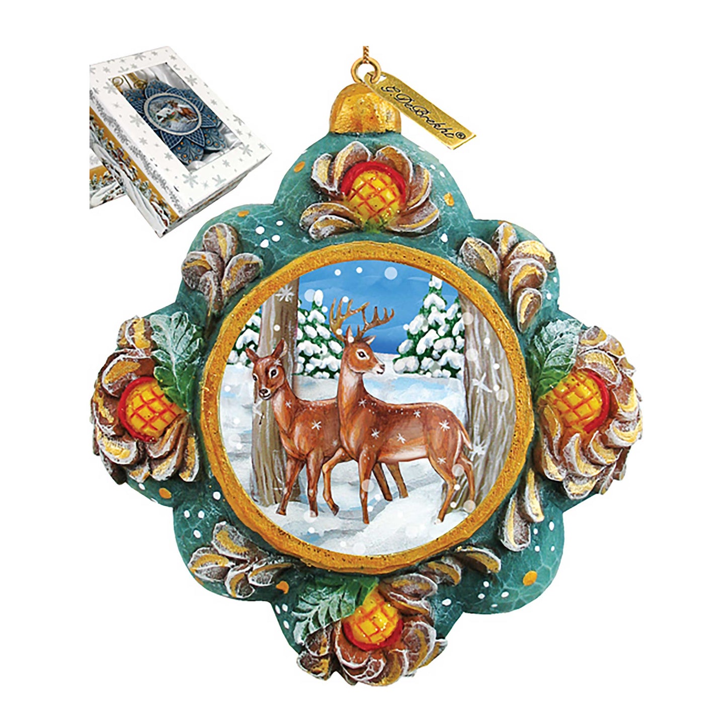 Wilderness Sculpted Hand-Painted Christmas Ornament by G. DeBrekht - Wildlife Holiday Decor - 6102510