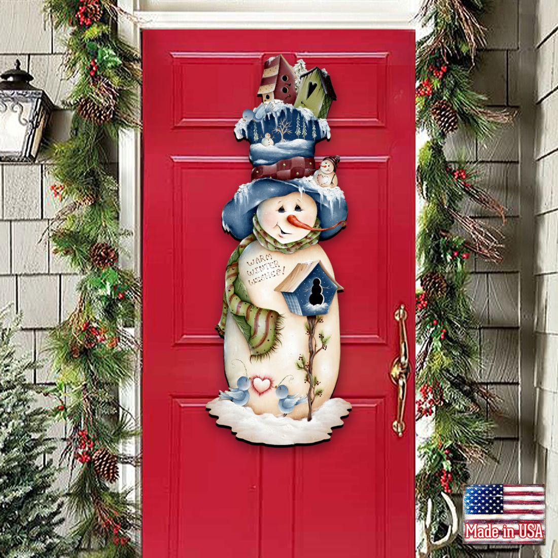 Freezing Frank Christmas Door Decor by Jamie Mills-Price - Christmas Santa Snowman Decor - 8457515H