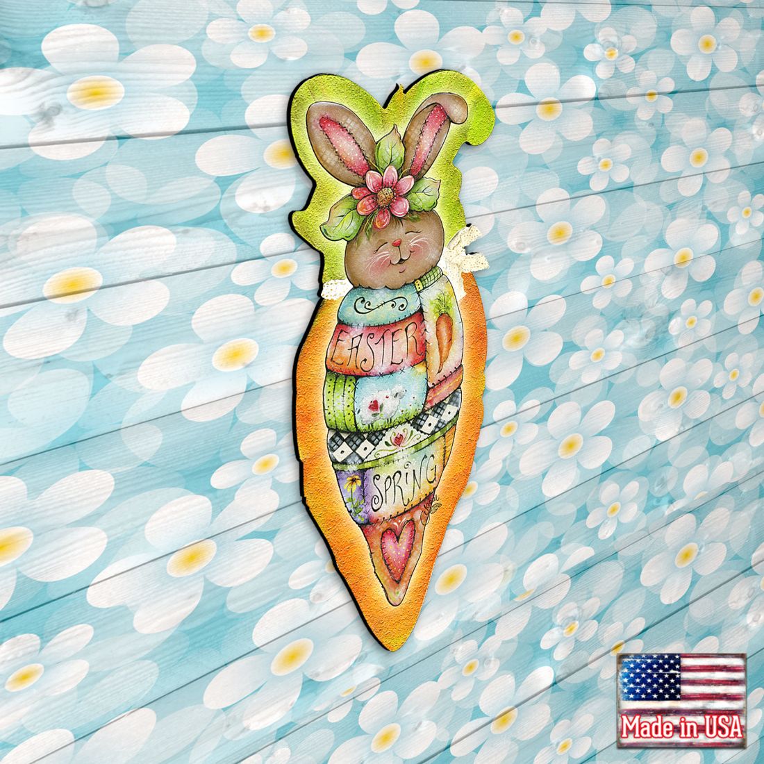 Carrot Bunny Easter Door Decor by Jamie Mills-Price - Easter Spring Decor - 8457609H