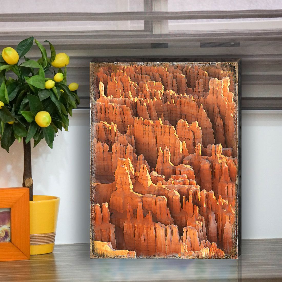 Rocky Mountain Side Wooden Wall Art by Nature Wonders - Nature Wildlife Decor  - 95285B