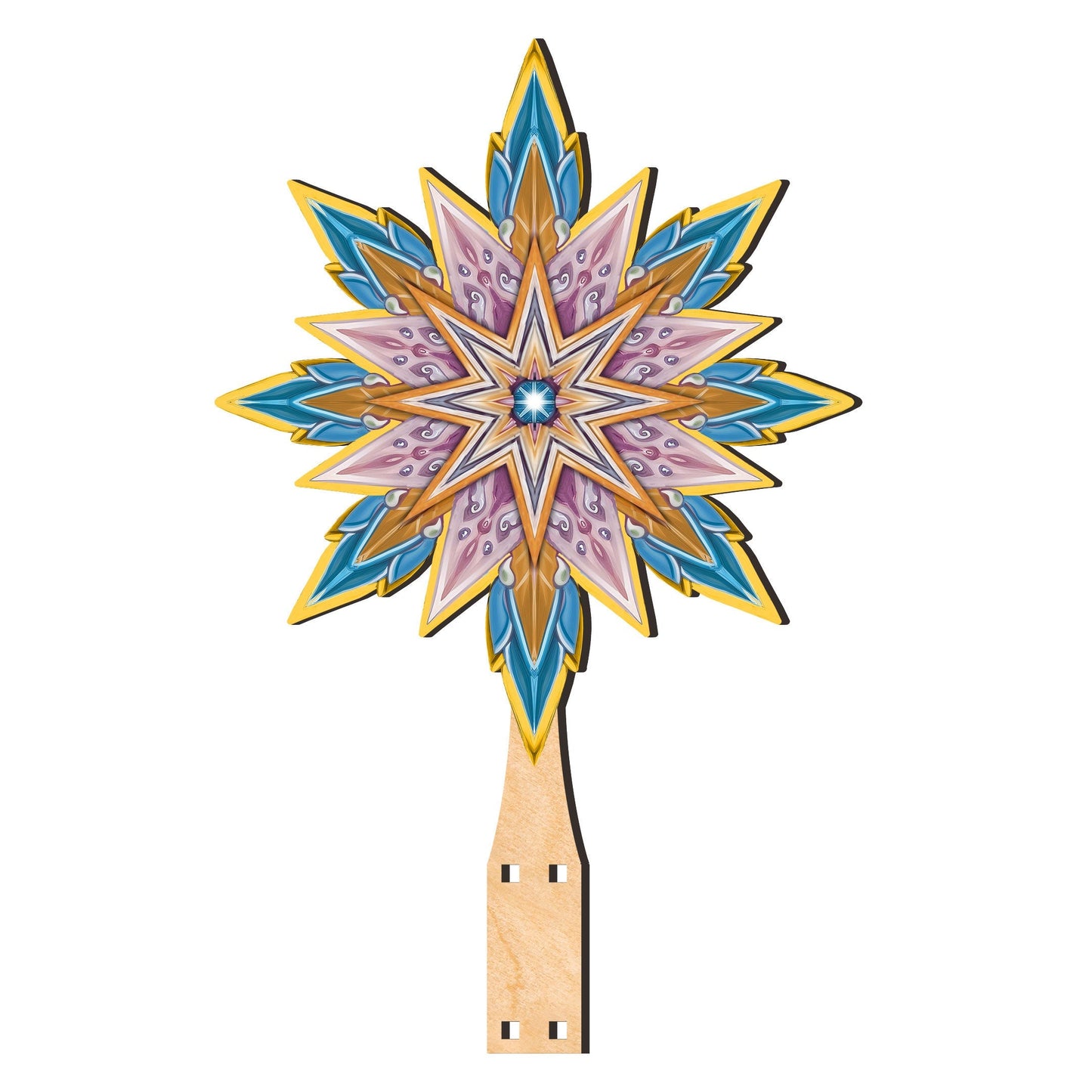 Orthodox Nativity Star Tree Topper Wooden Decor by G. Debrekht - Nativity Holiday Decor - 89504