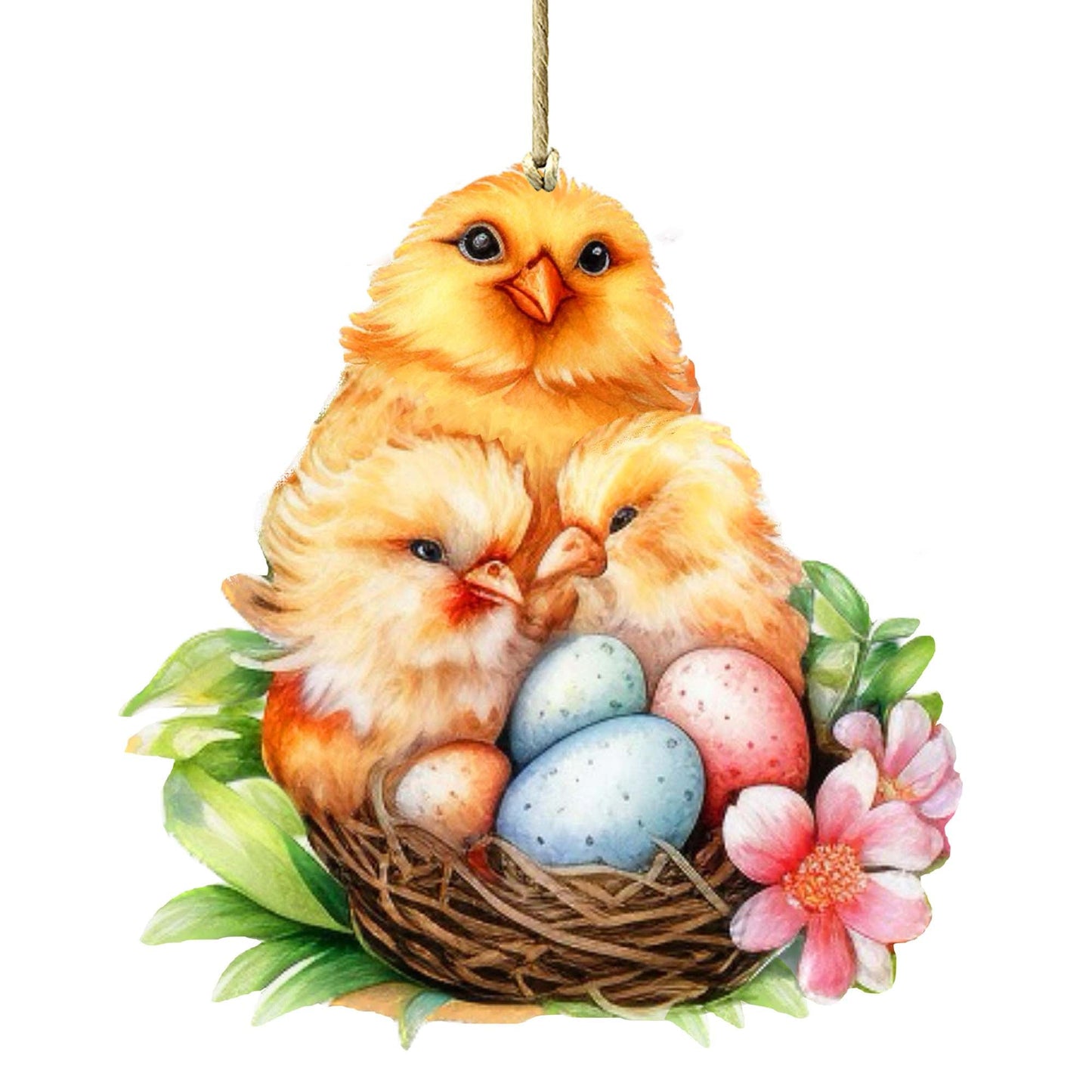 Spring Chicks Wooden Ornaments by G. DeBrekht Easter Spring Decor - 8652771
