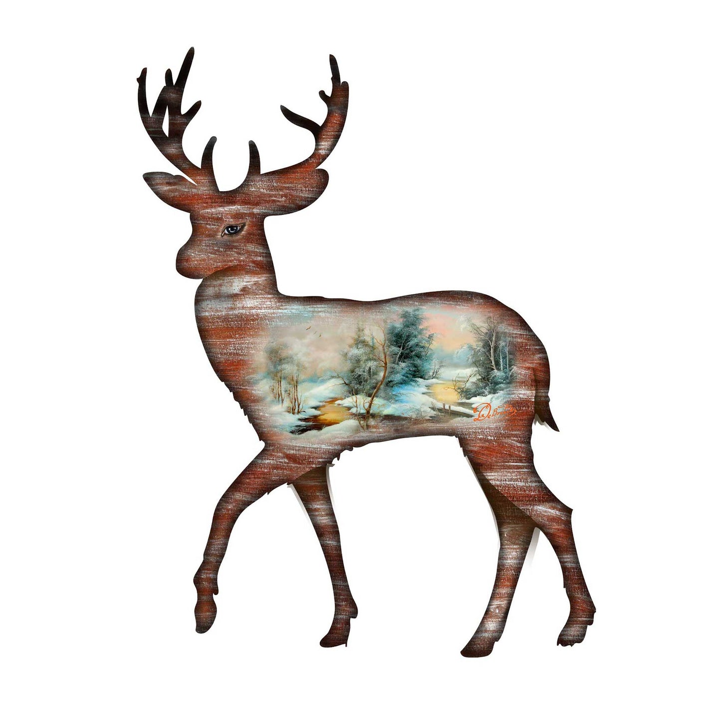 Christmas Woodsy Deer Wildlife Door Decor - G. DeBrekht - Wildlife Holiday Decor - 8198211-2H