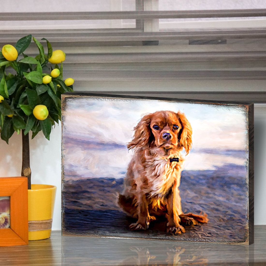 Alodie Small Dog Art Wooden Wall Art by Nature Wonders - Pets Dog and Cats Decor - 95345B