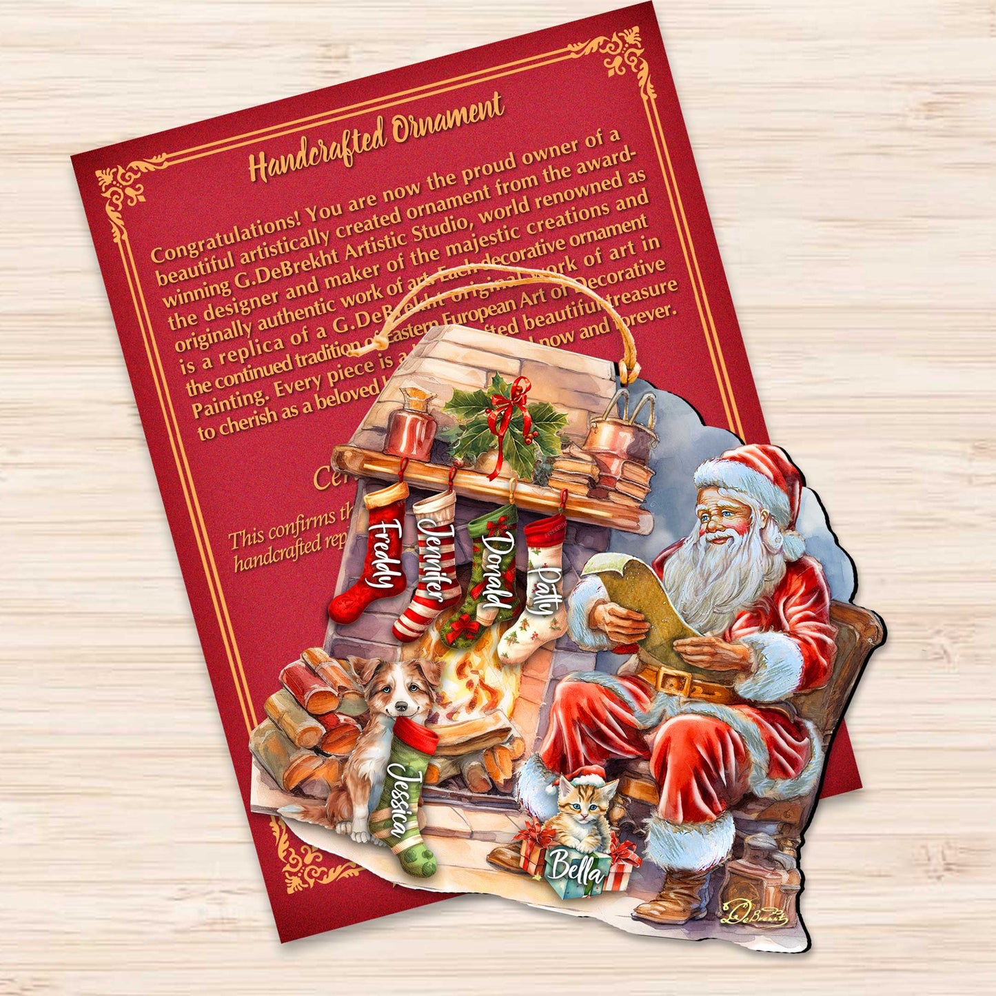 Personalized Santa's List Christmas Ornaments - Family Member Names Wooden Ornaments by G. Debrekht - Christmas Decor - 8652756P