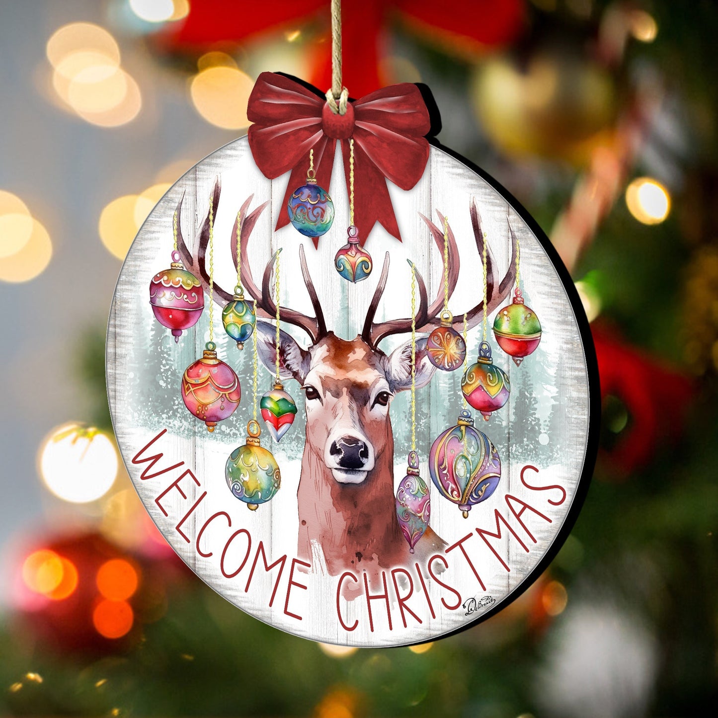 Welcome Christmas Wooden Ornaments by G. Debrekht Christmas Decor - 933118