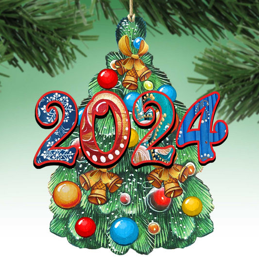 Celebration 2024 Dated Wooden Ornaments by G. DeBrekht - Christmas Decor - 8114040-D24