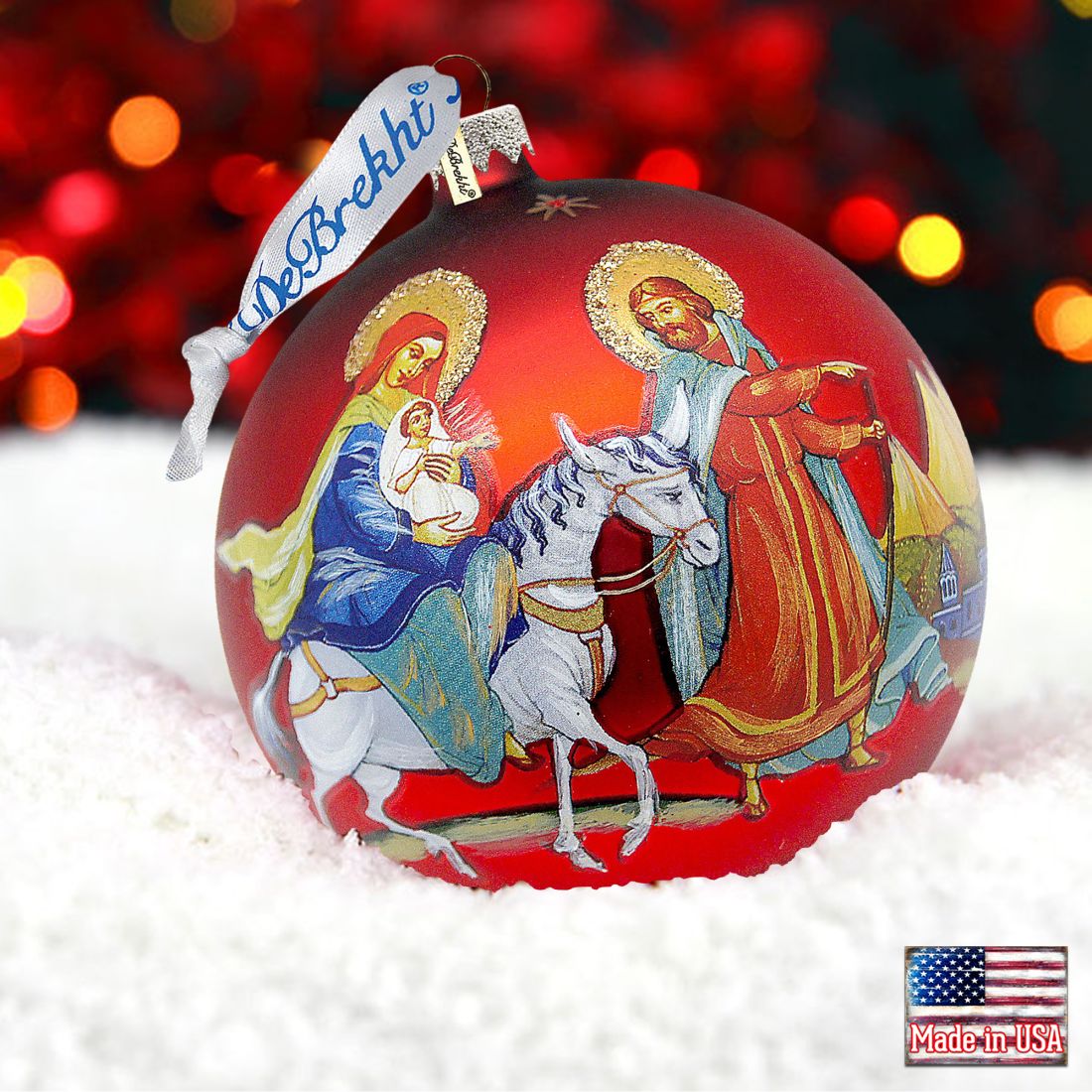 Nativity Ball Glass Ornament by G. DeBrekht - Nativity Holiday Decor - 73213