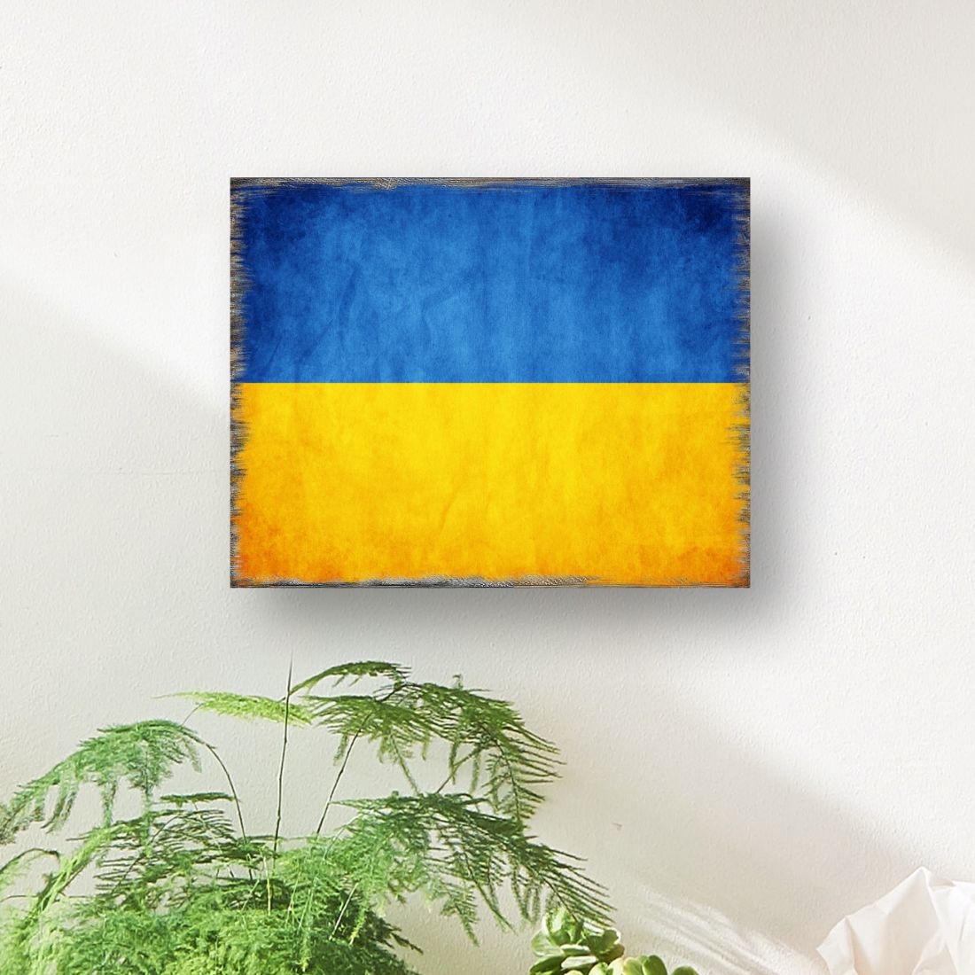Ukrainian Flag Wooden Wall Art - International Decor - 95120B