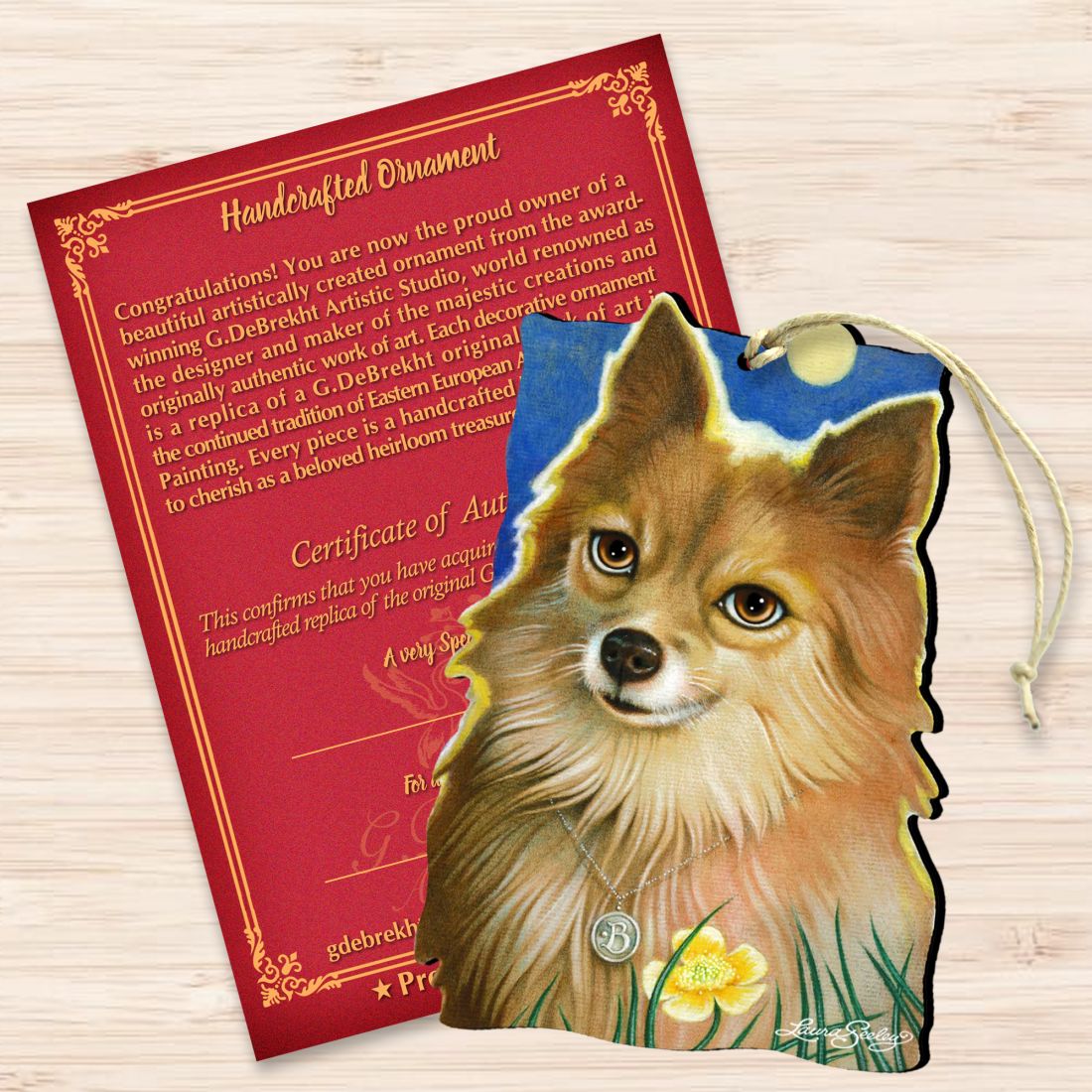 Ready When You Are Wooden Ornaments by Laura Seeley - Pets Dog and Cats Decor - 8511018-LS