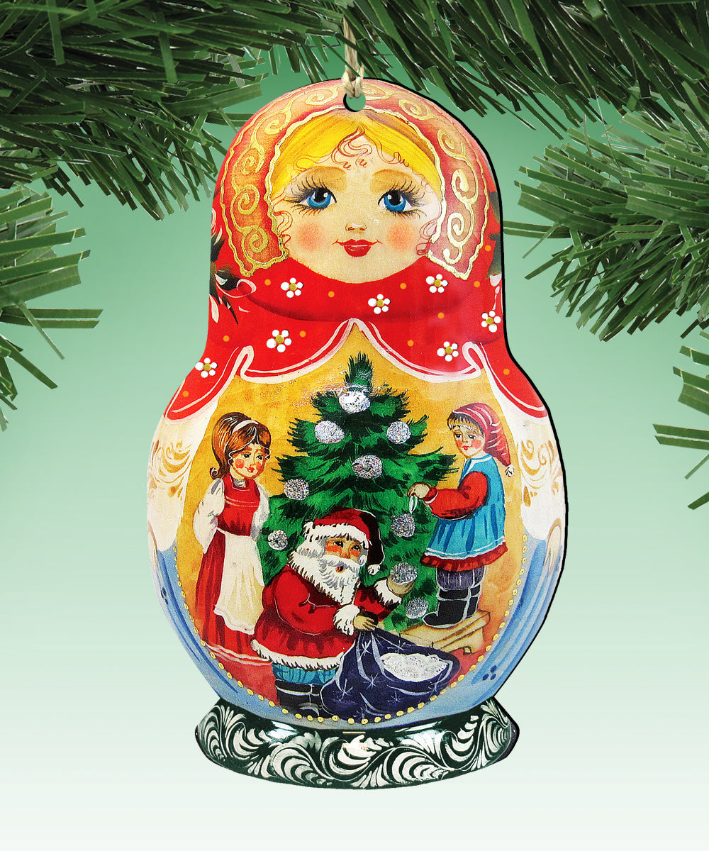 Christmas Doll Wooden Ornaments Set of 3 by G. DeBrekht - Christmas Decor - 8100107S3