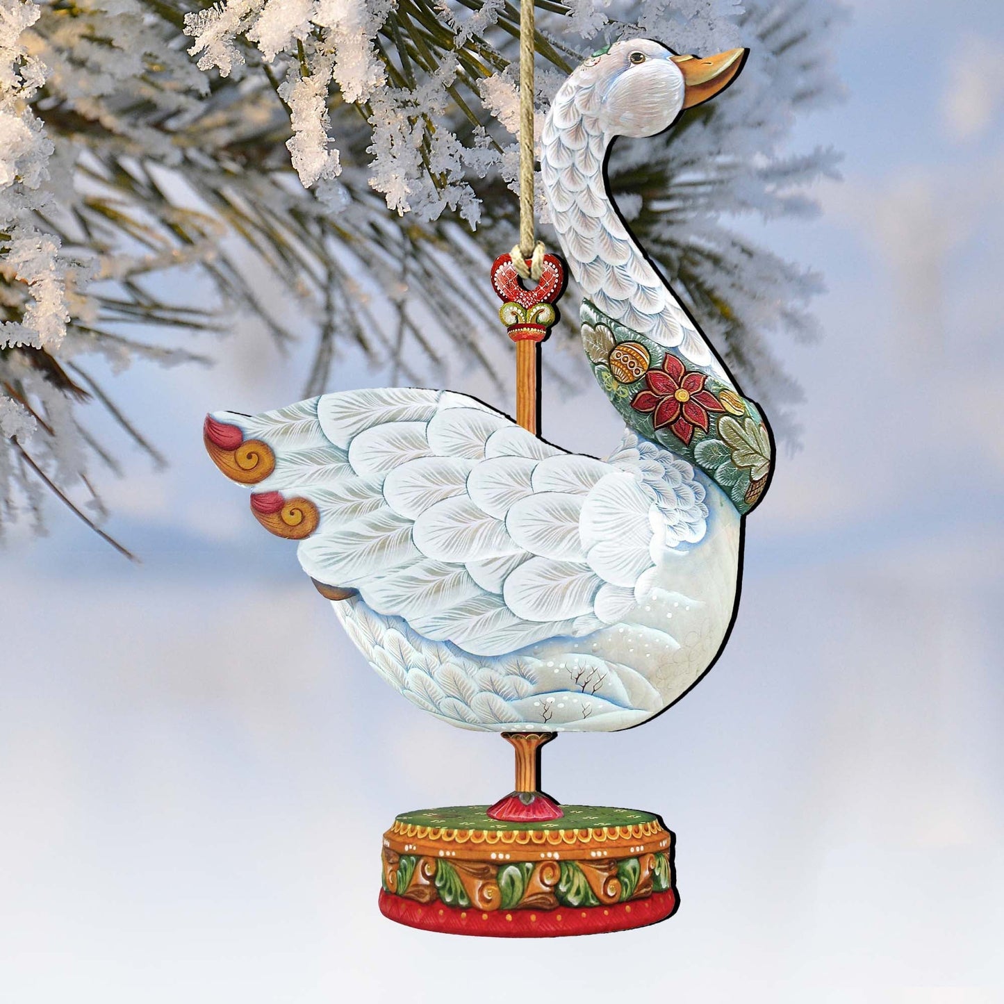 Carousel Goose Christmas Wooden Ornaments by G. DeBrekht - Carousel Holiday Decor - 8114039