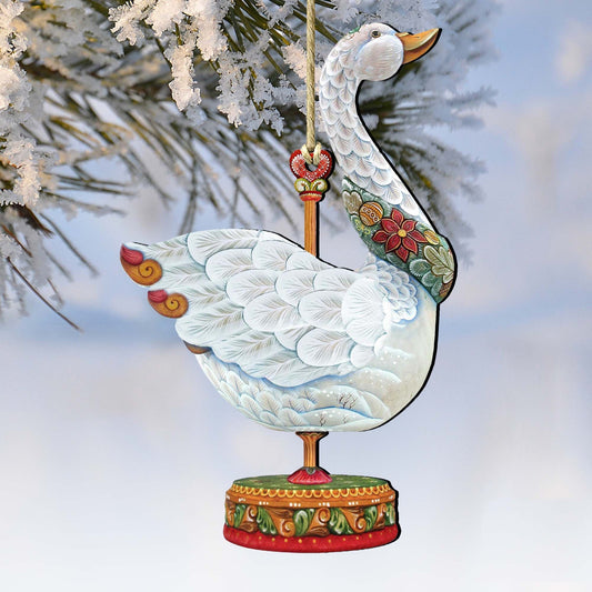 Carousel Goose Christmas Wooden Ornaments by G. DeBrekht - Carousel Holiday Decor - 8114039