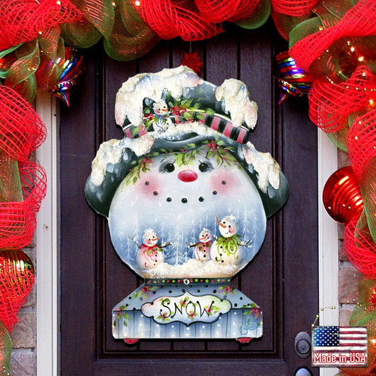 Joe Cool Snow Globe Door Decor by Jamie Mills-Price - Christmas Santa Snowman Decor - 8457506H