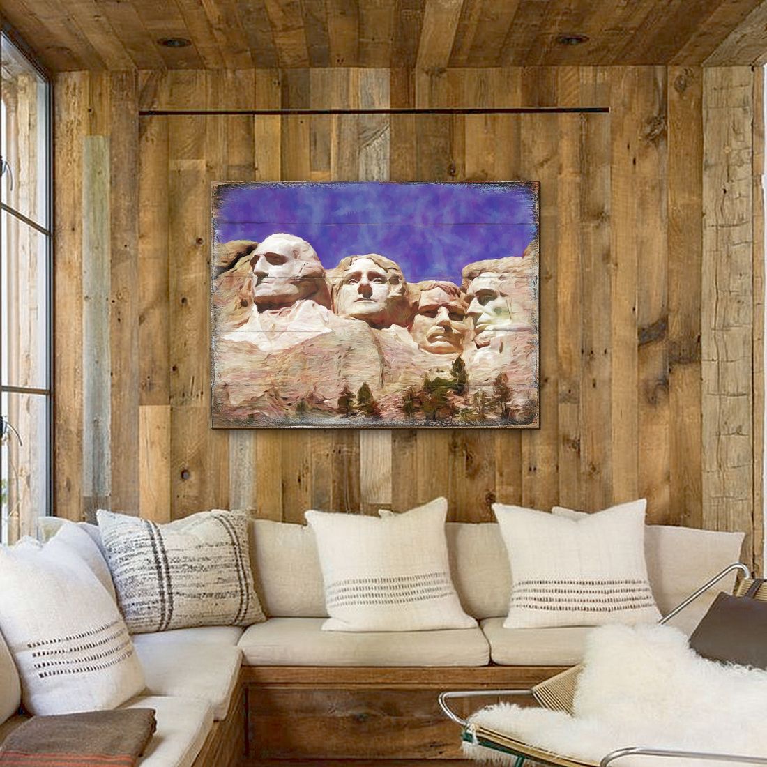 Amarante Mount Rushmore Wooden Wall Art by Nature Wonders - Nature Wildlife Decor  - 95247B