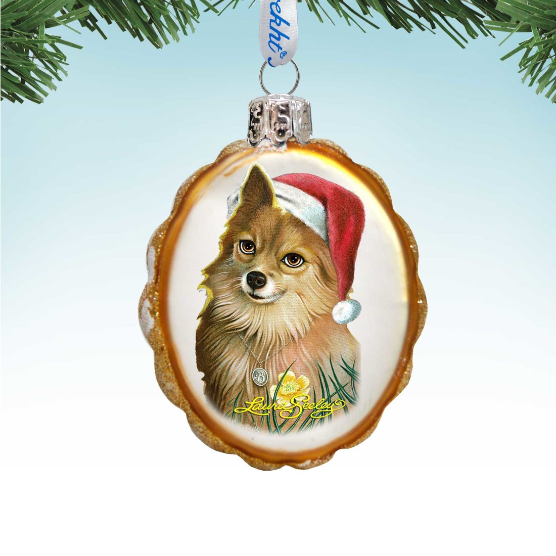 Ready When You Are Mercury Glass Ornament by Laura Seeley - Pets Dog and Cats Decor - 779217-LS
