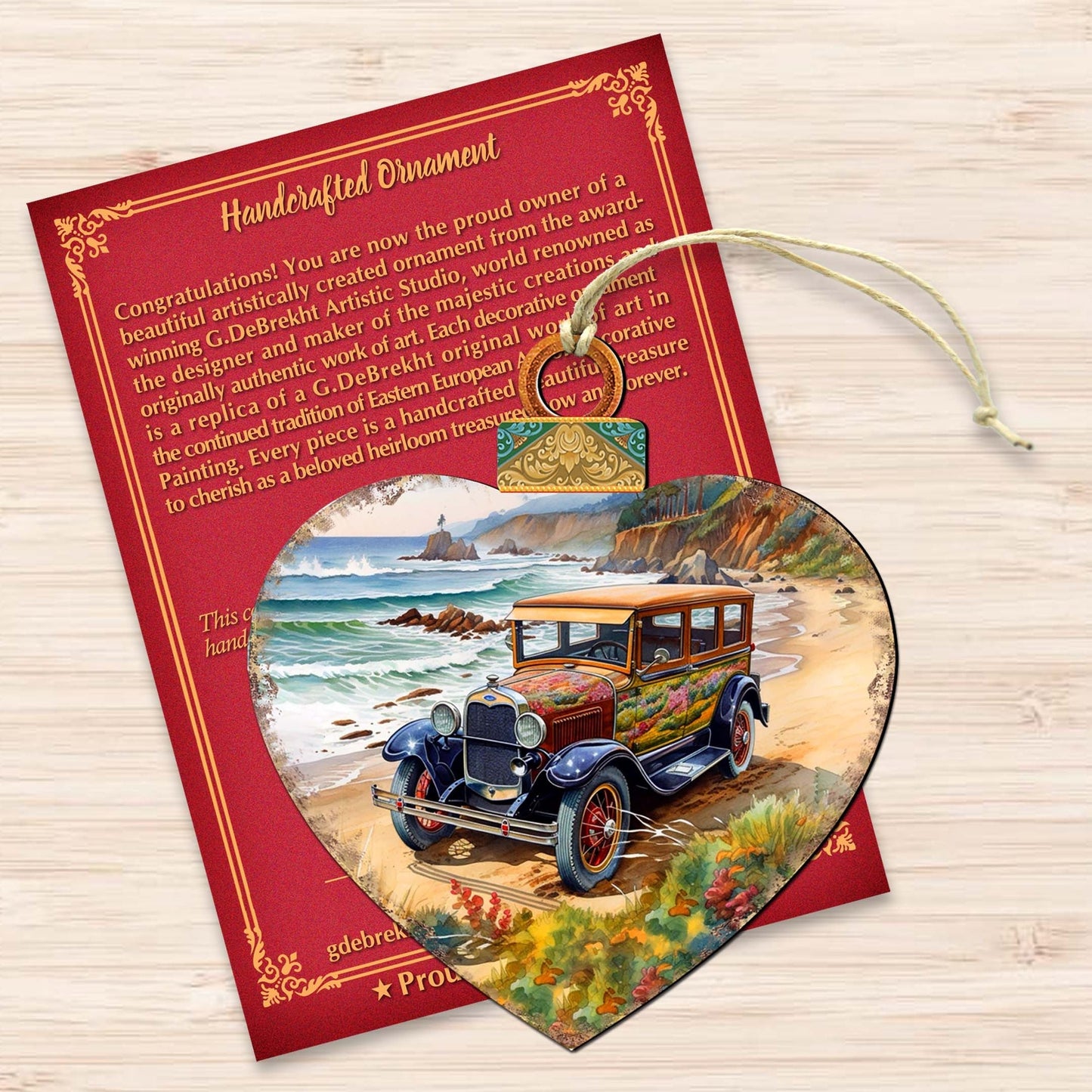 Coastal Decorations - Beach Cruiser Wooden Ornaments by G. Debrekht Coastal Holiday Decor - 8688175