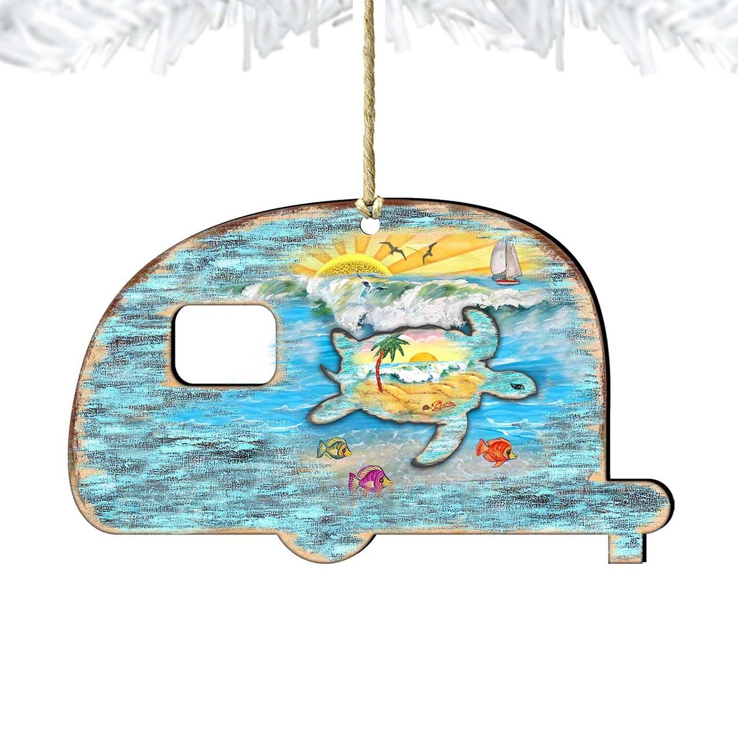 Camper Woodsy Wooden Ornaments by G. DeBrekht - Wildlife Holiday Decor - 8198431