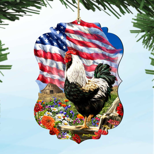 Morning in America Wooden Ornaments by Gelsinger - American Patriotic Decor - 8467104-DG