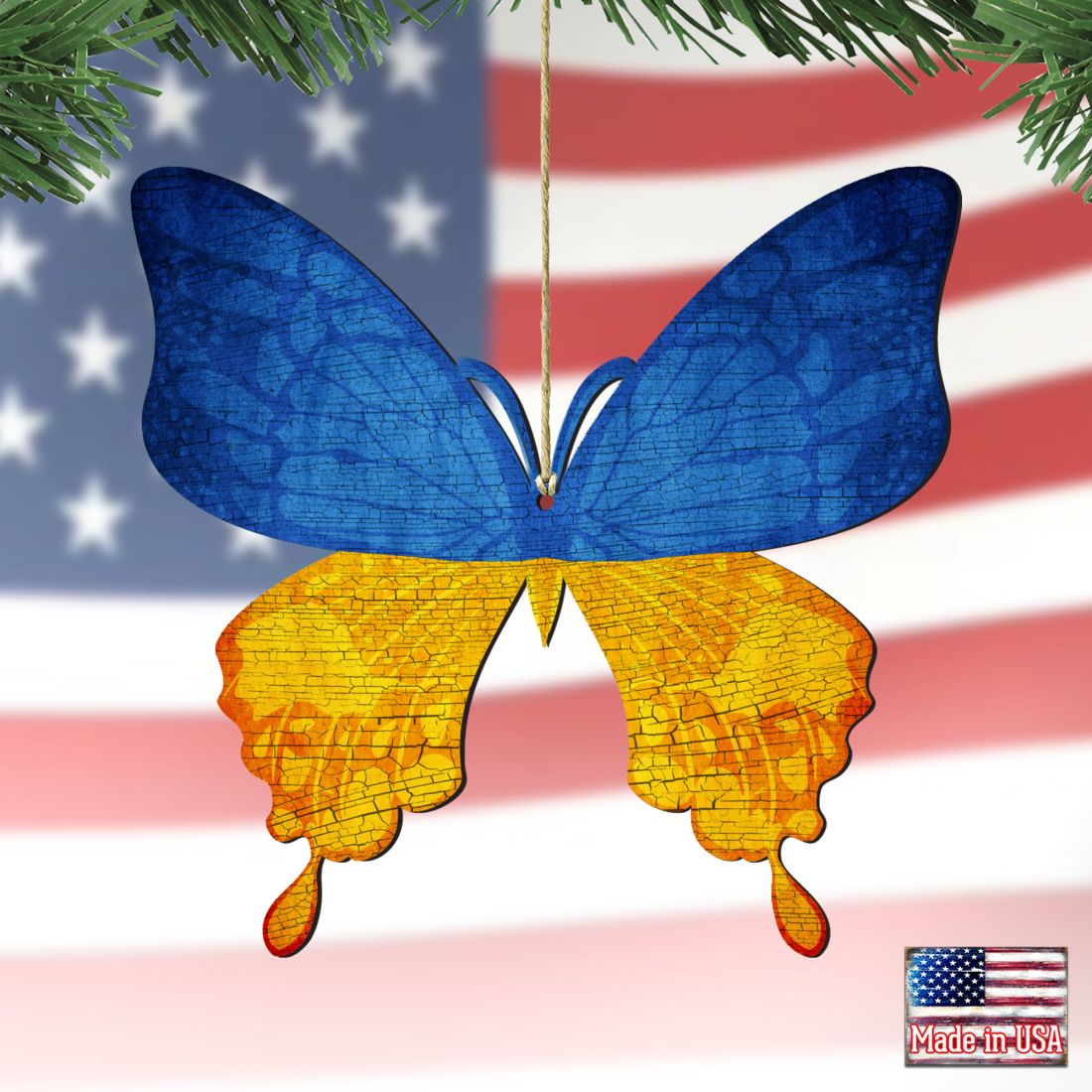 Ukraine Butterfly Wooden Ornaments - International Decor - 8187128