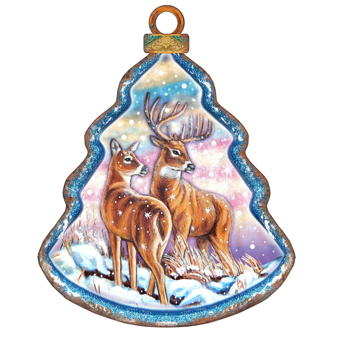 Deer's Family Wooden Ornaments - Tree Ornament by G. DeBrekht - Wildlife Holiday Decor - 8015217