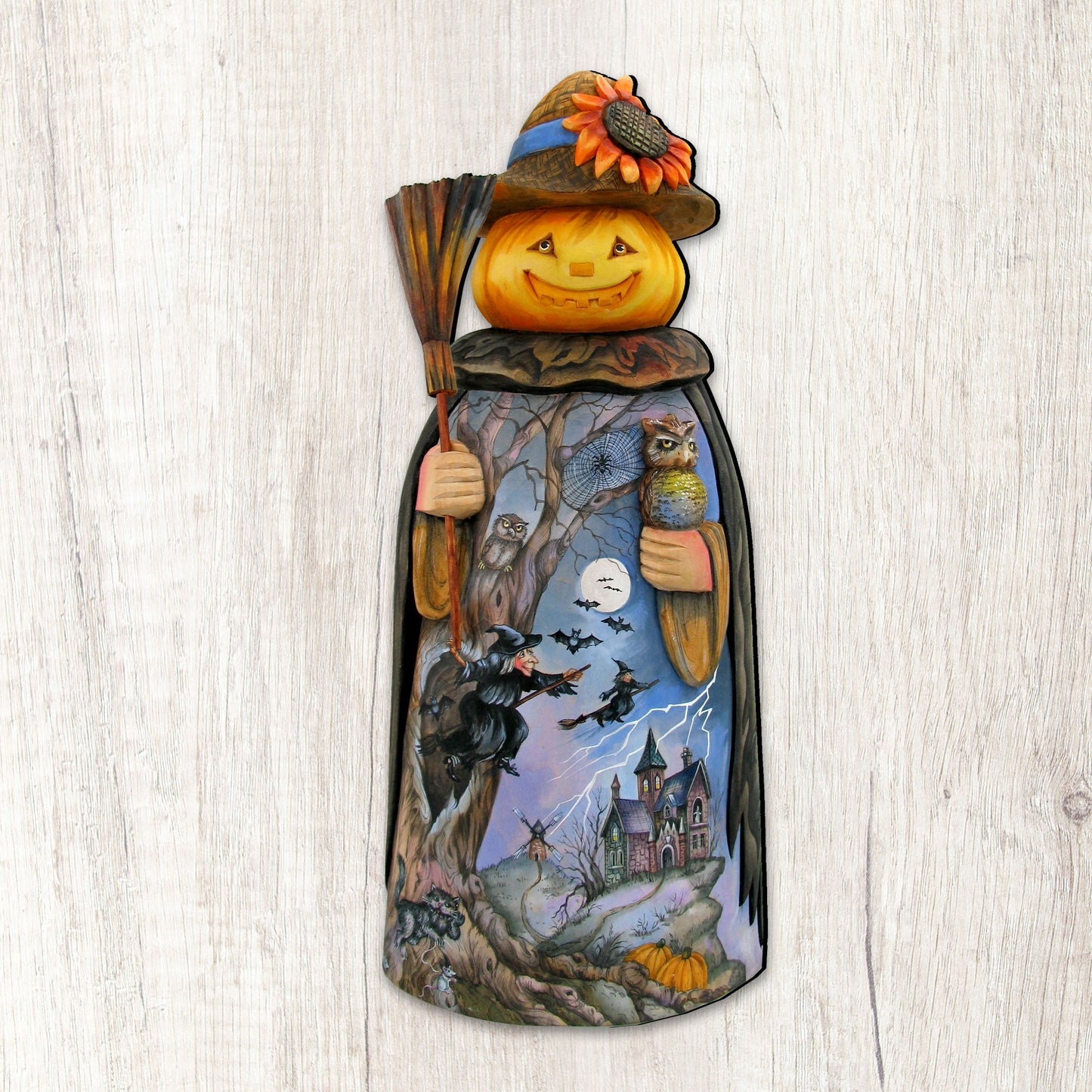 Scarecrow Pumpkin Head Halloween Door Decor by G. DeBrekht - Thanksgiving Halloween Decor - 8114180H